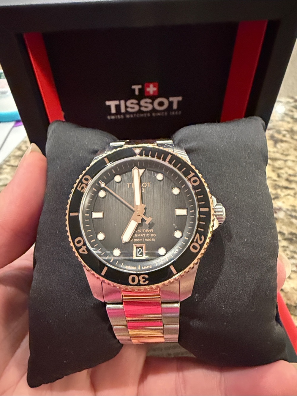 Tissot Seastar 1000 40mm Black & Rose Gold